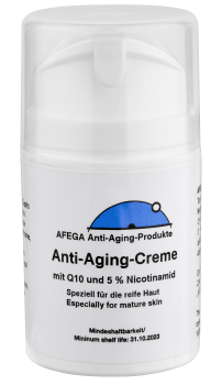 Unsere Neu-Entwicklung: Anti-Aging-Tagescreme/Gesichtscreme mit Q10 und 5 % Nicotinamid - in Airless-Dose