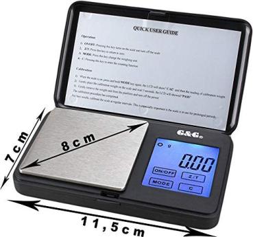 Digital scale that weighs precisely up to 100g in 0.01g steps